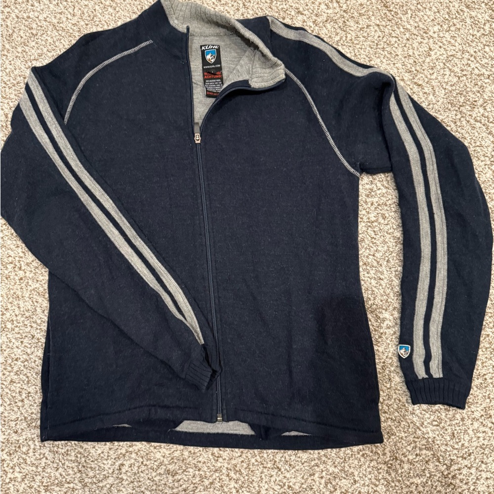 Kuhl Navy Full-Zip Jacket — Full Merino Wool
